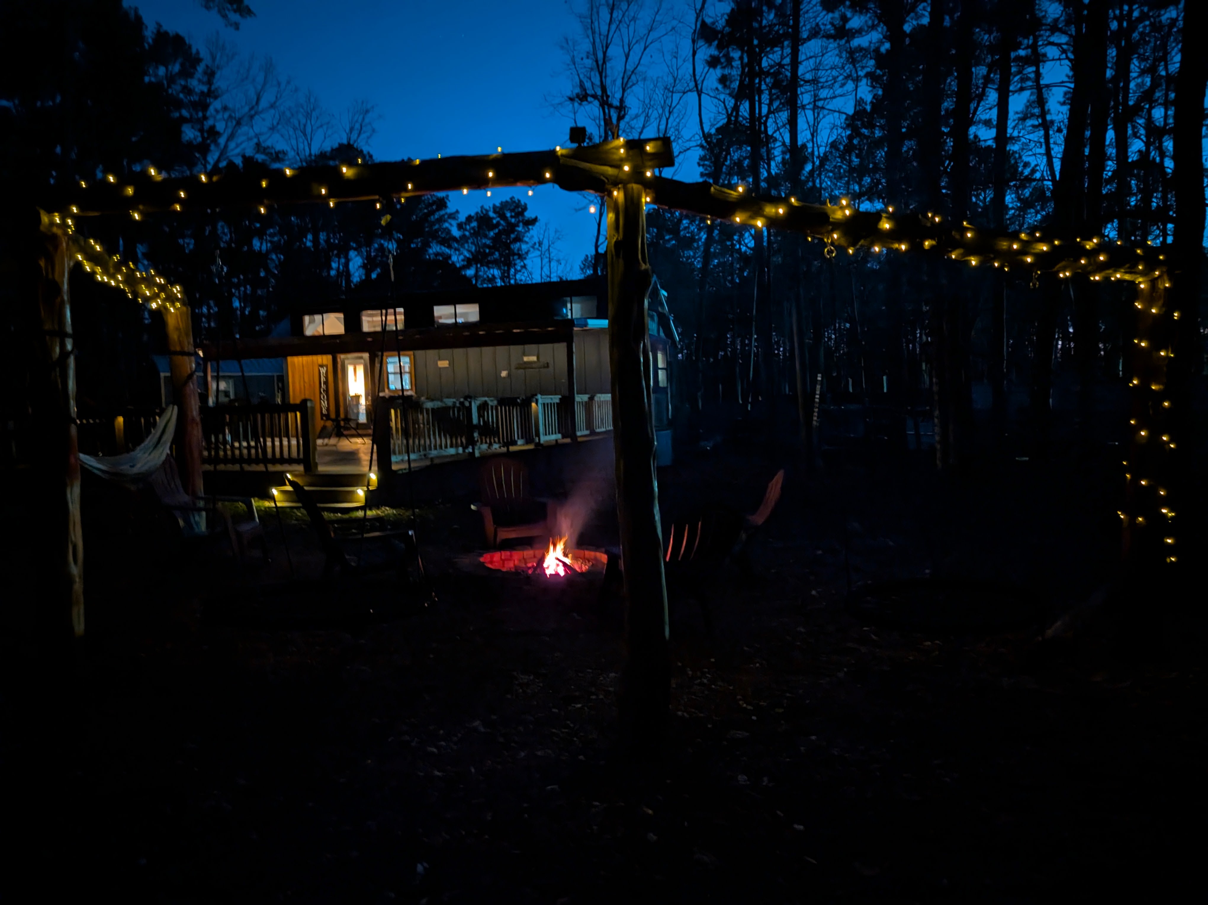 Fire pit area, evening