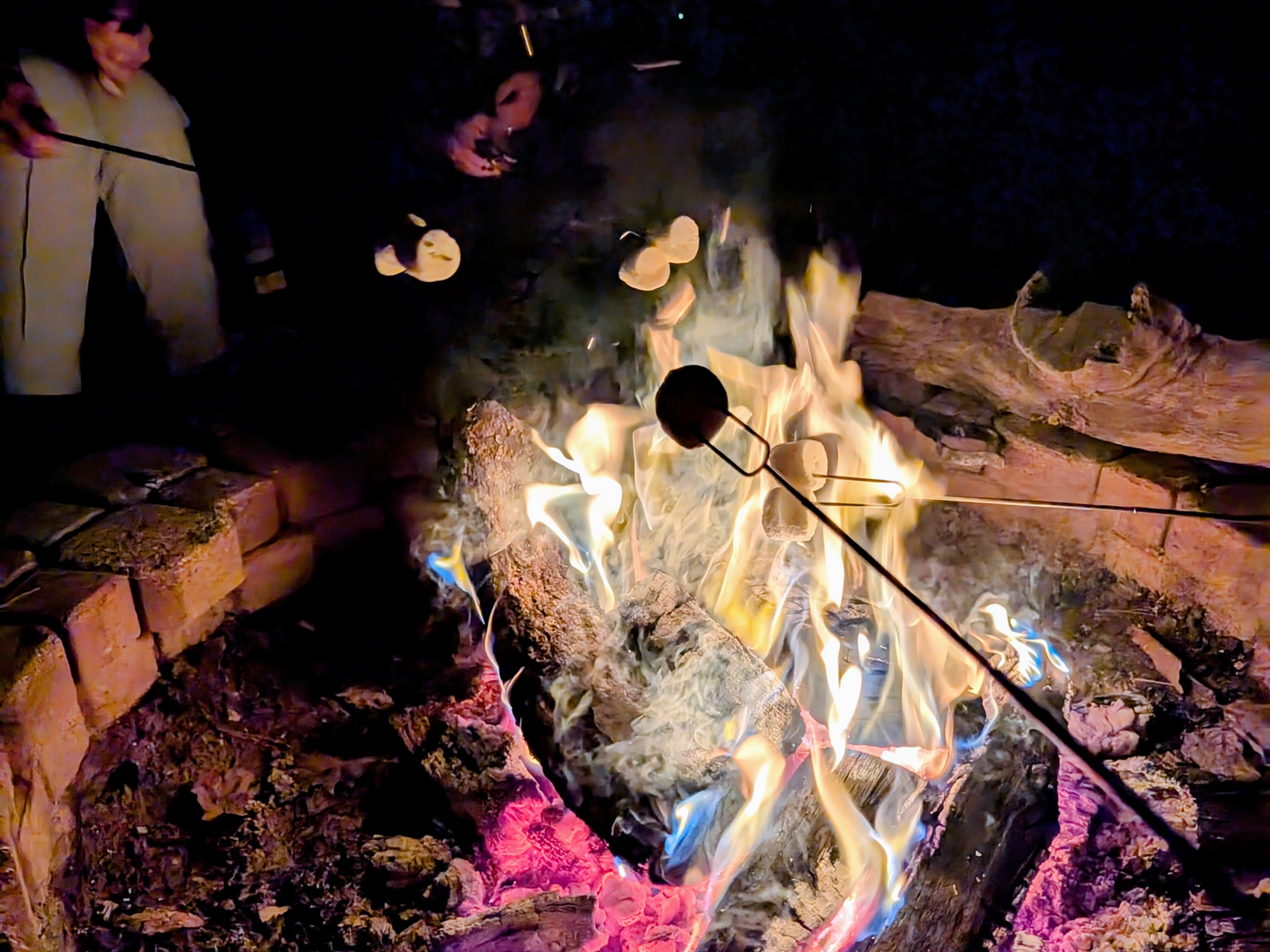 Roast marshmallows and make s'mores over the fire